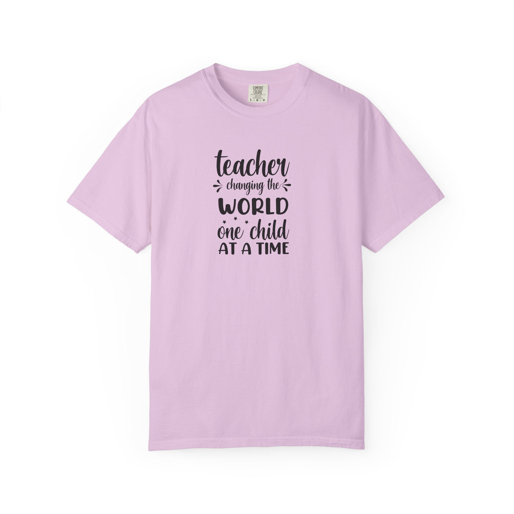 Teacher T-Shirt – "Changing the World One Child at a Time" Inspirational Educator Tee