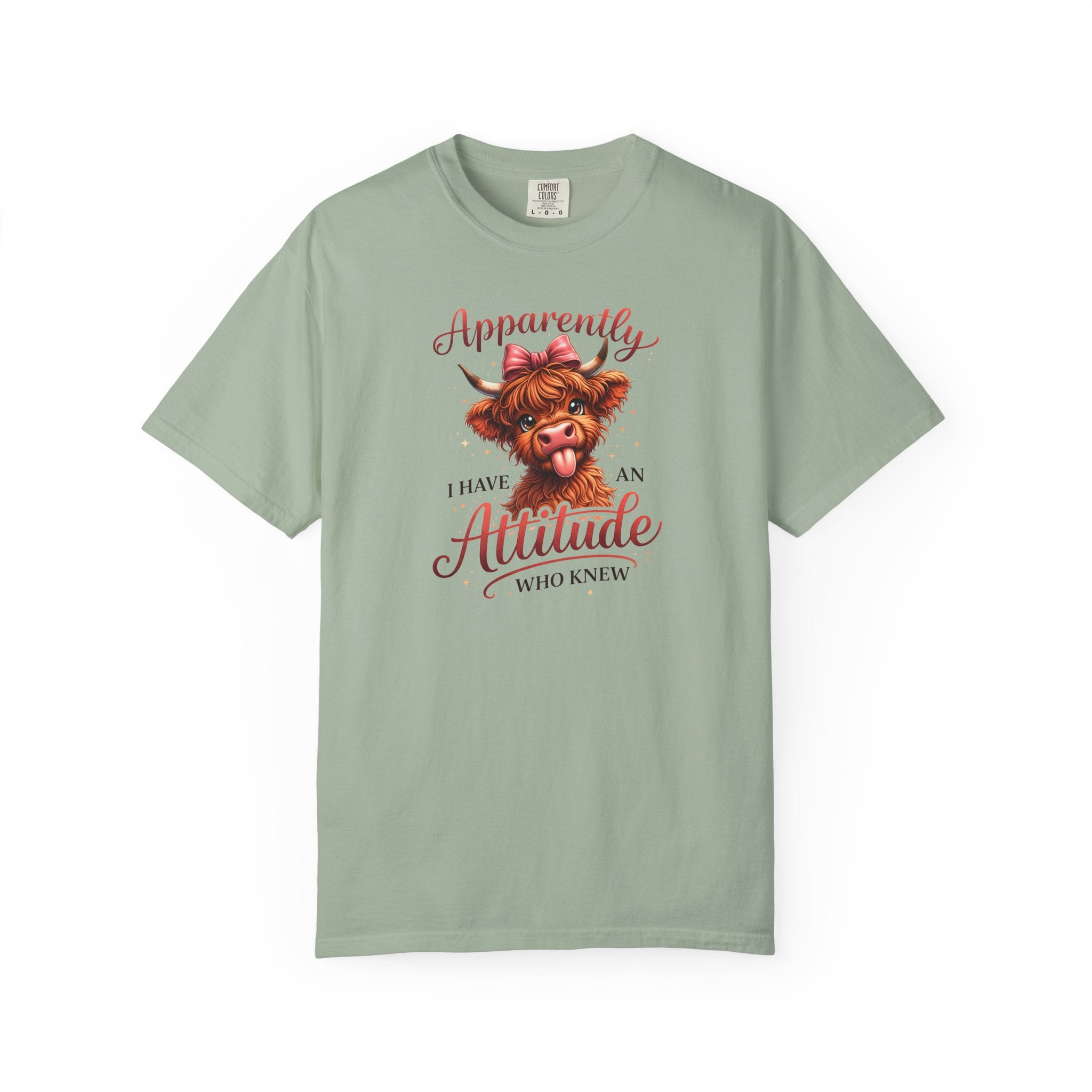 Attitude Highland Cow T-Shirt — "Apparently I Have an Attitude" Cute Cow Graphic Tee