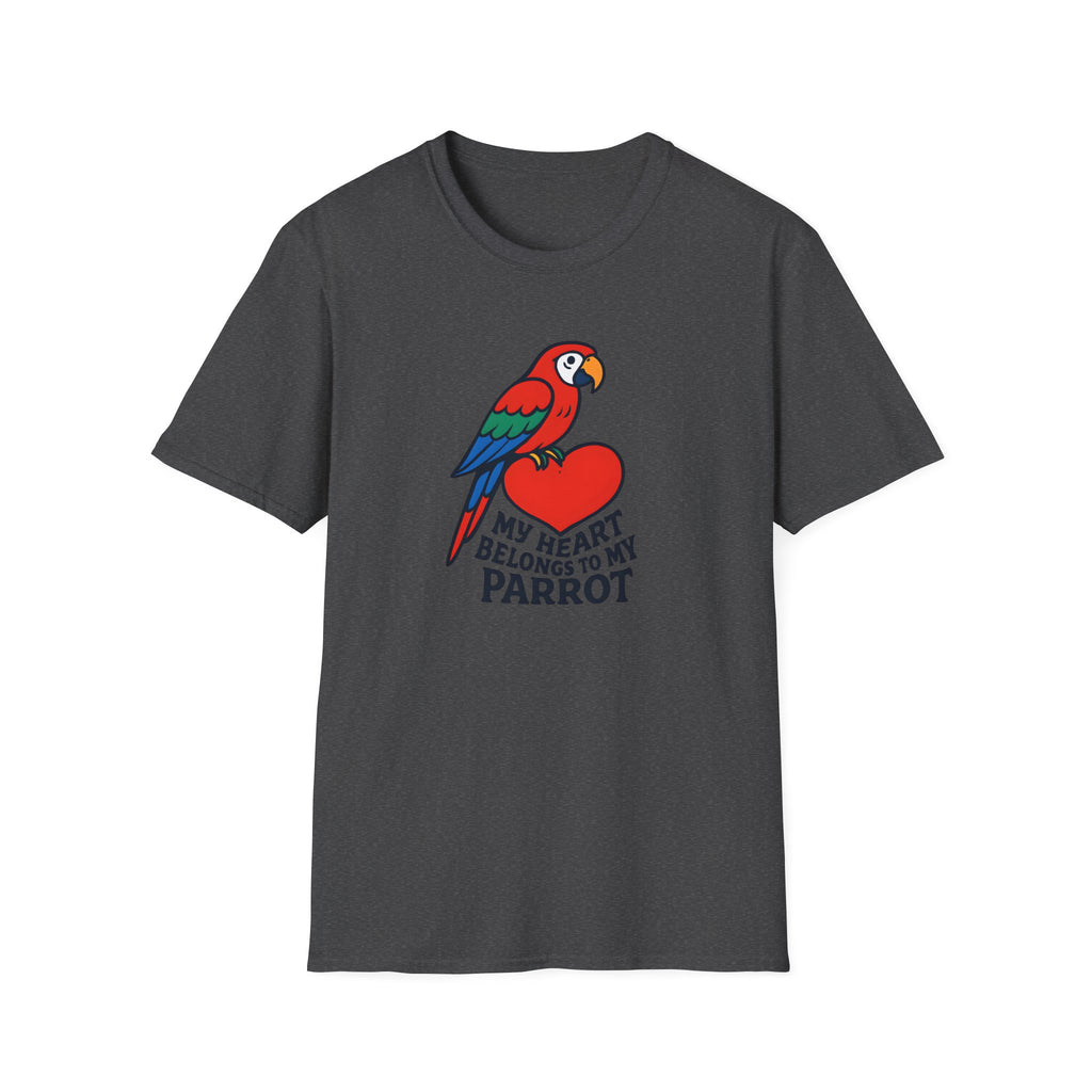 Parrot Lover T-Shirt — "My Heart Belongs to My Parrot" Graphic Tee