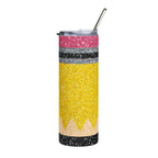20oz Pencil Glitter Stainless Steel Tumbler Teacher Gift