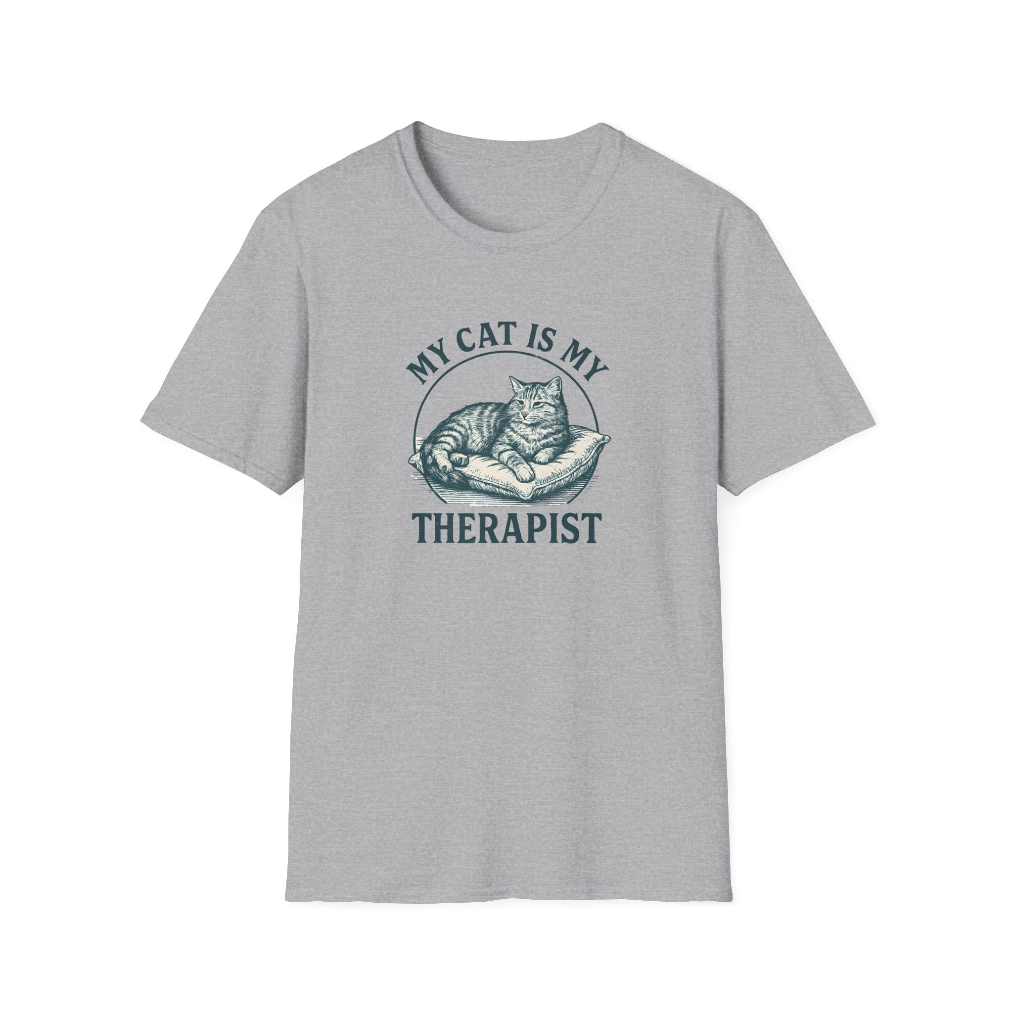 Cat Therapist T-Shirt — "My Cat Is My Therapist" Funny Cat Lover Tee