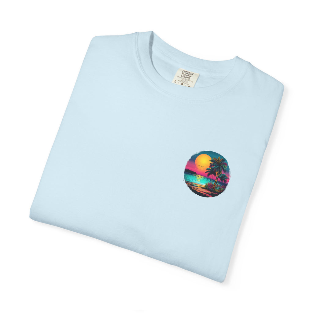 Sunset Sand T-Shirt — Palm Tree Beach Graphic Tee