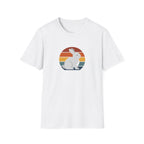 Retro Sunset Bunny T-Shirt — Cute Rabbit Vintage Stripe Tee