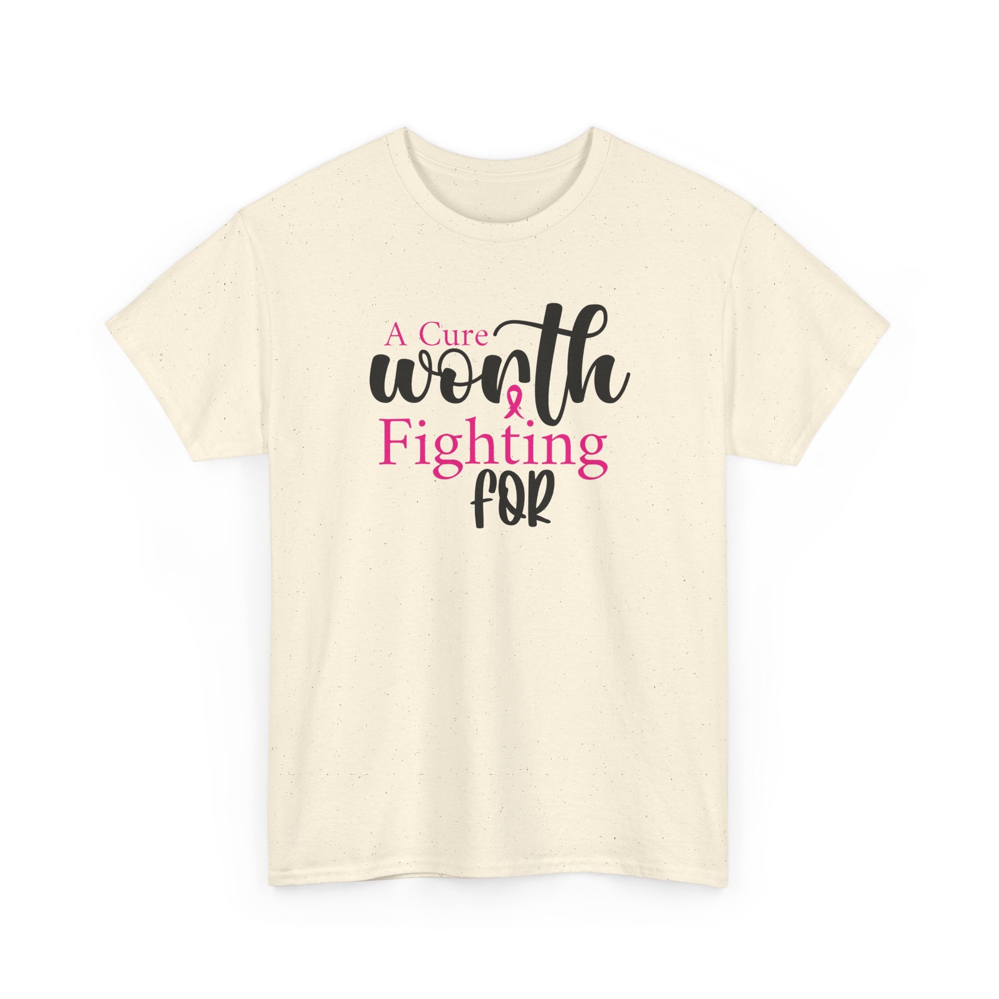 Breast Cancer Support T-Shirt — "Worth Fighting For" Pink Ribbon Tee