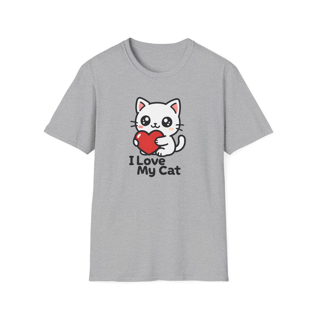 I Love My Cat Cute Cartoon Tee - Cat Lover Heart T-Shirt