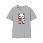 I Love My Cat Cute Cartoon Tee - Cat Lover Heart T-Shirt