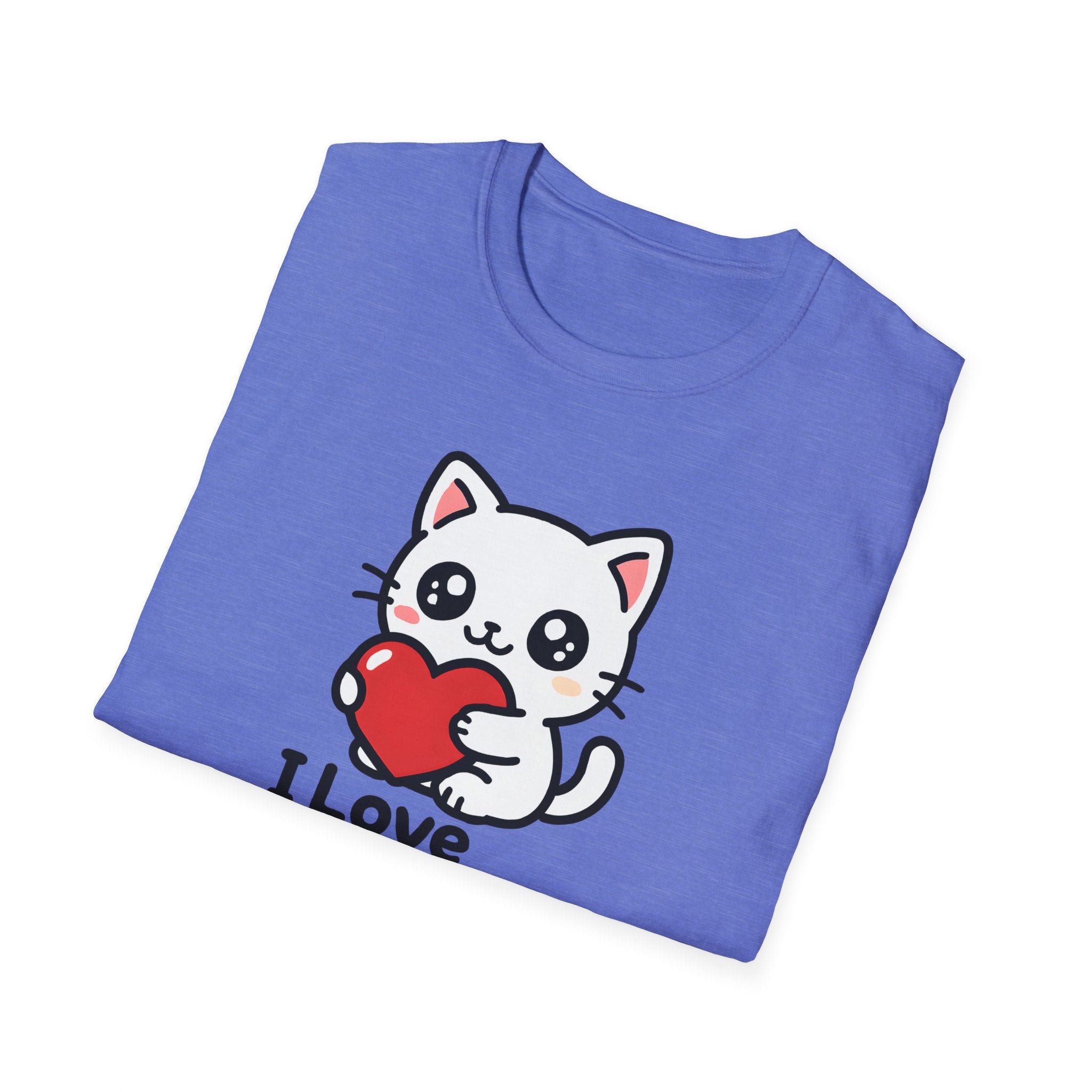 I Love My Cat Cute Cartoon Tee - Cat Lover Heart T-Shirt