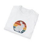 Retro Sunset Bunny T-Shirt — Cute Rabbit Vintage Stripe Tee