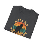 Cat Lover T‑Shirt — "Just a Boy Who Loves Cats" Vintage Sunset Tee