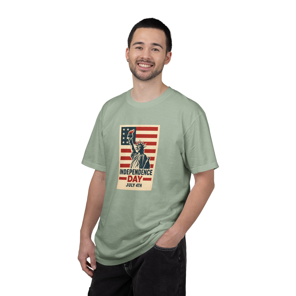 Independence Day T-Shirt – Statue of Liberty American Flag July 4th Graphic Tee