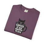 Coffee Is My Happy Place T-Shirt — Cat & Coffee Graphic Tee