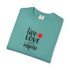 Live Love Inspire T-Shirt — Teacher Appreciation Apple Graphic Tee