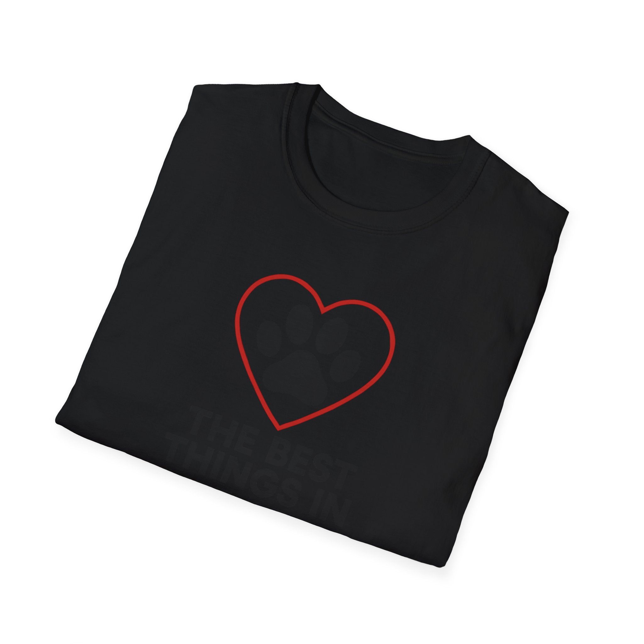Dog Lover T-Shirt — “The Best Things in Life Are Furry” Paw Heart Tee