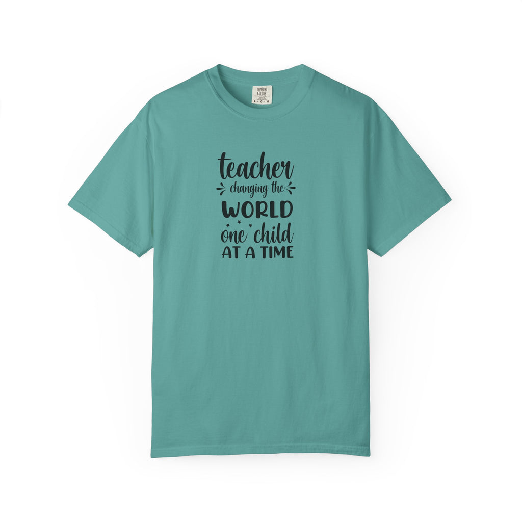 Teacher T-Shirt – "Changing the World One Child at a Time" Inspirational Educator Tee