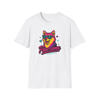 Pawsome Sunglasses Dog T-Shirt – Retro Neon Shiba Graphic Tee