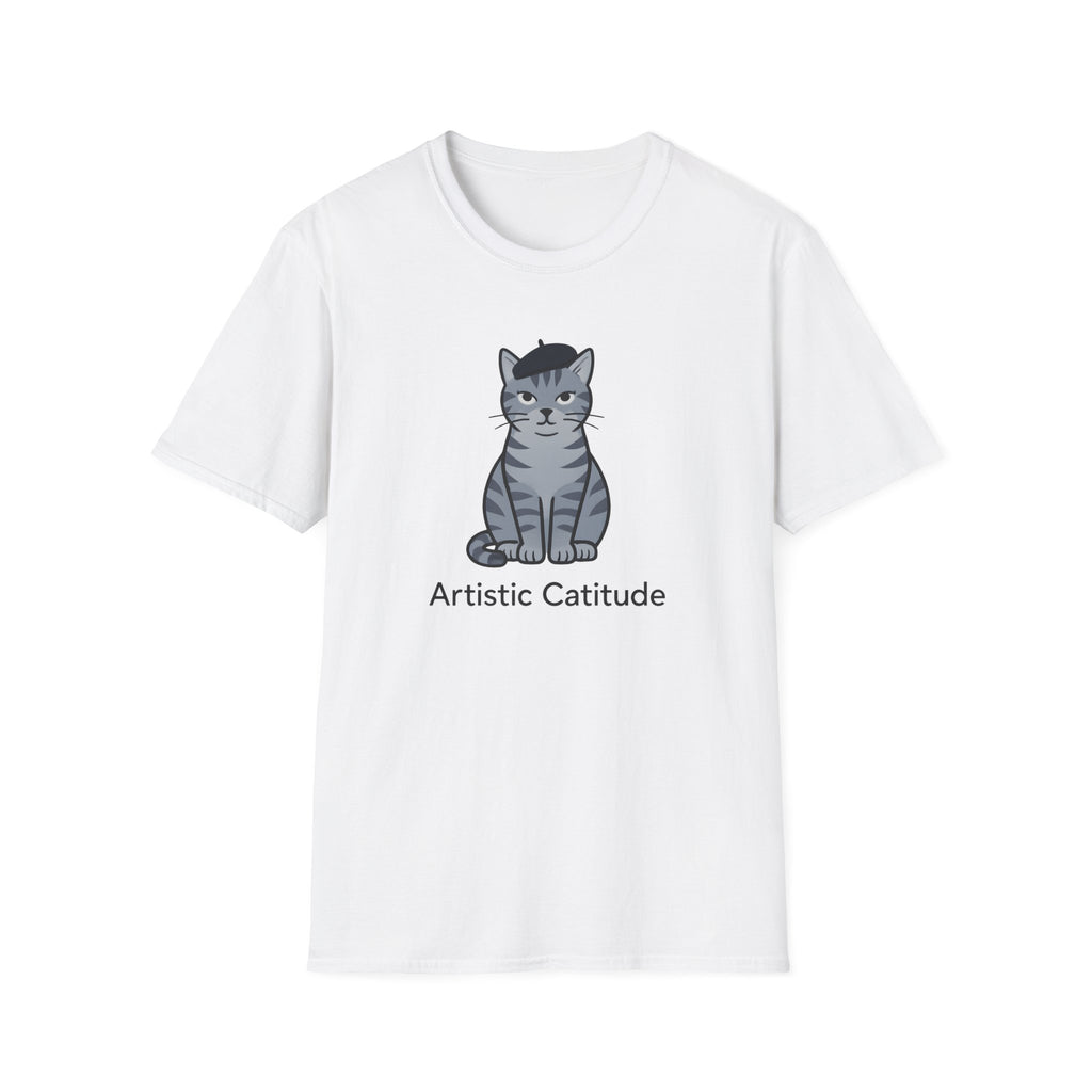 Artistic Catitude T-Shirt — Cute Gray Tabby Cat Graphic Tee