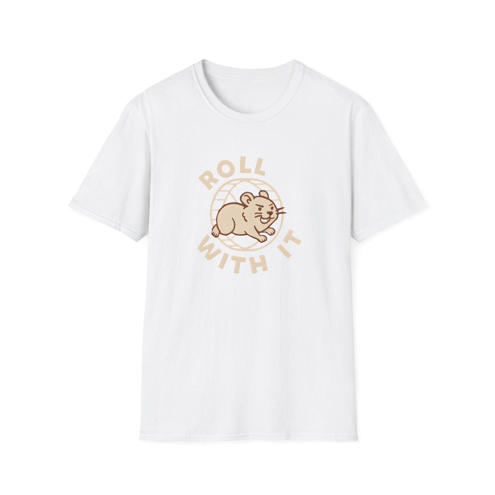 T-Shirt — "Roll With It" Cute Hamster Graphic Tee