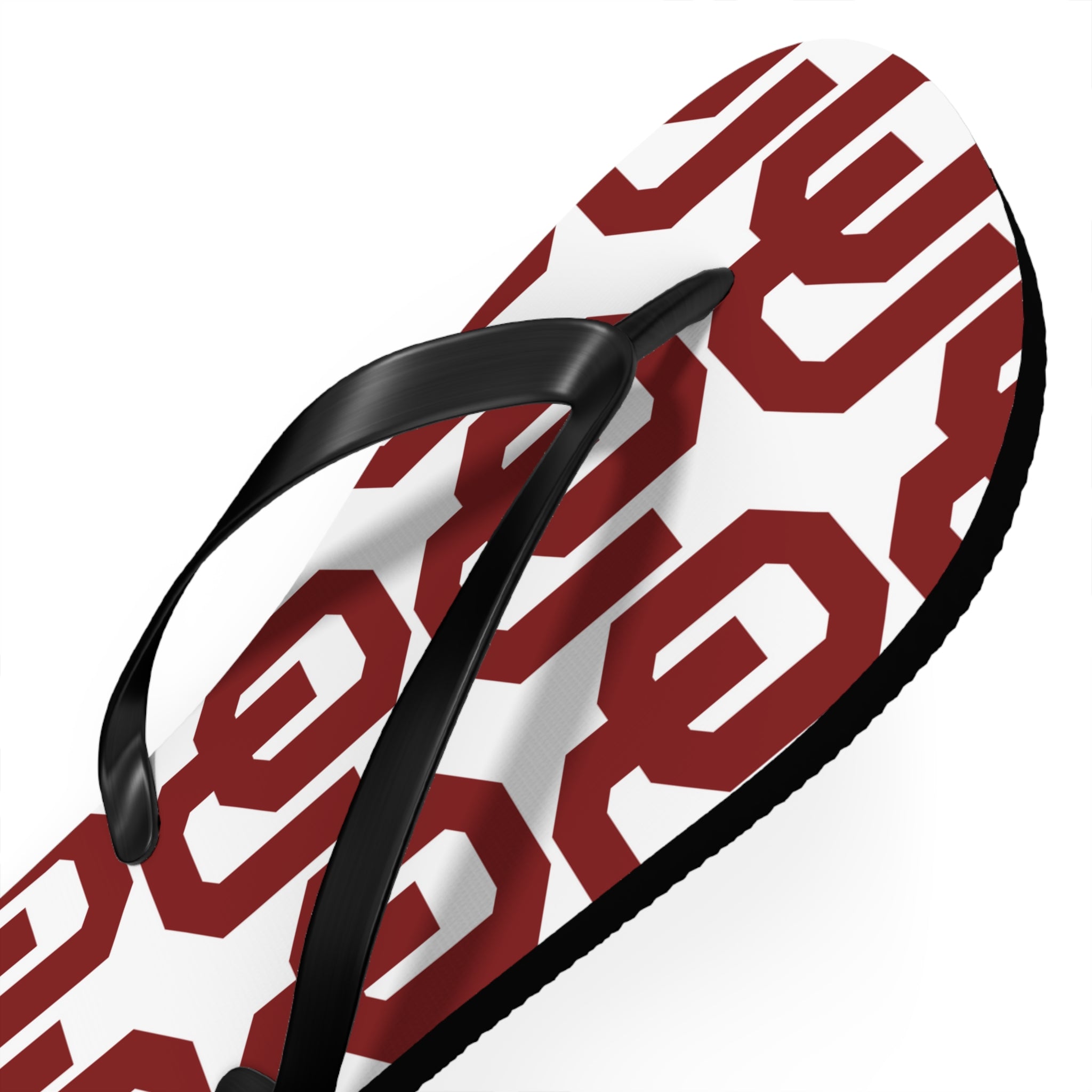 OU Crimson Logo Flip Flops — College Pride Beach Sandals