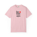 Live Love Inspire T-Shirt — Teacher Appreciation Apple Graphic Tee