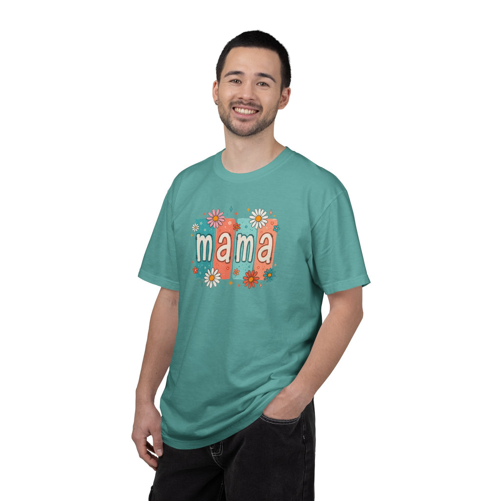 Mama Floral Tee — Retro Block Letter Mother's Day T-Shirt