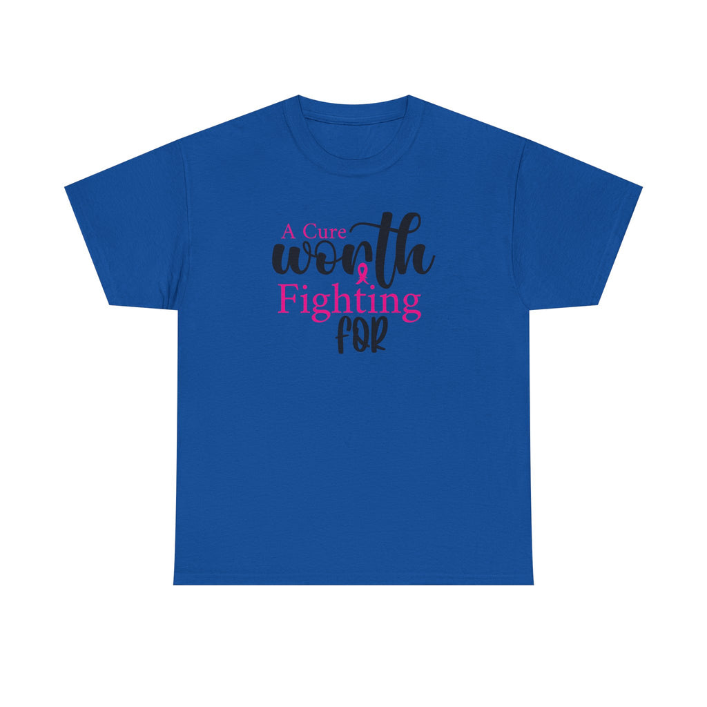 Breast Cancer Support T-Shirt — "Worth Fighting For" Pink Ribbon Tee