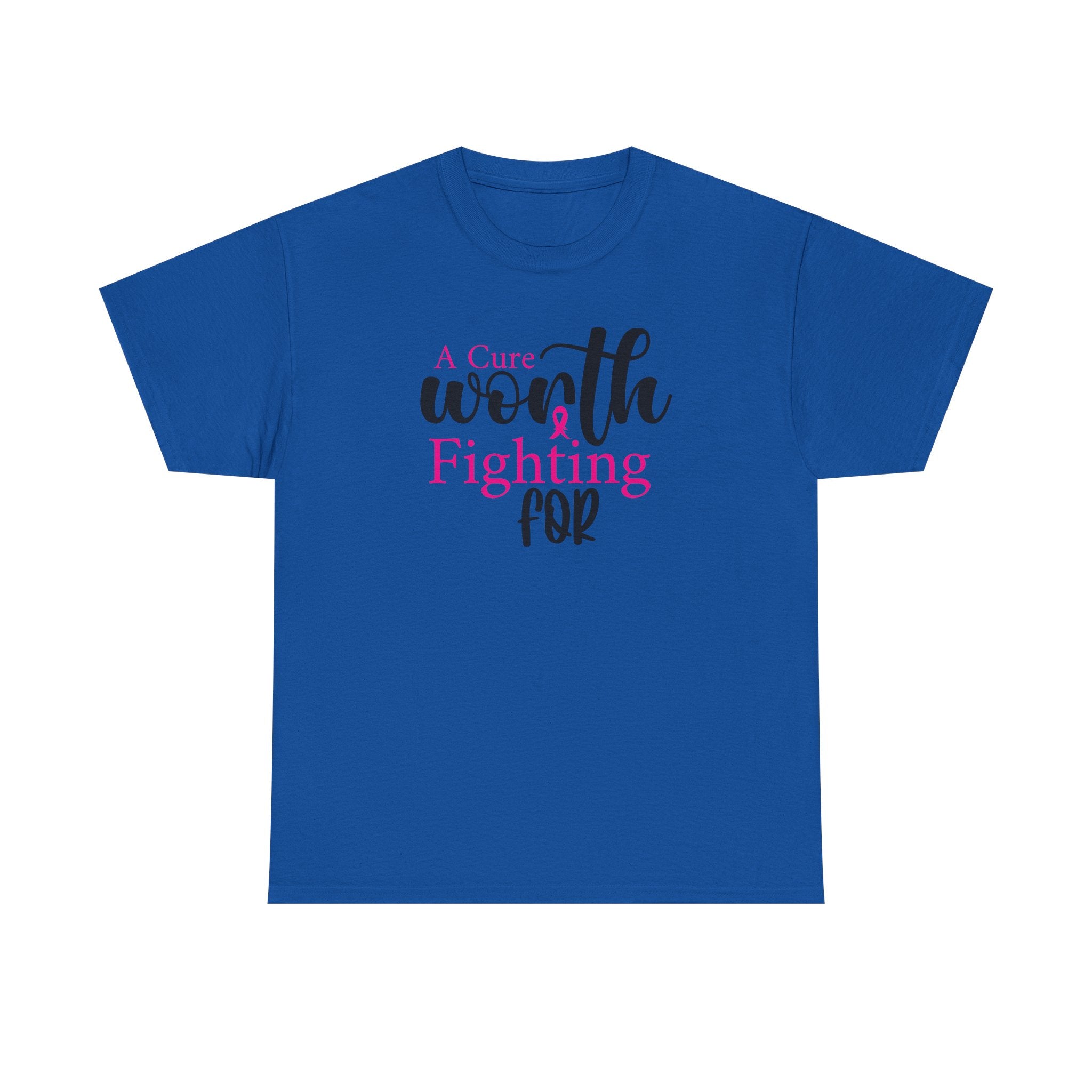 Breast Cancer Support T-Shirt — "Worth Fighting For" Pink Ribbon Tee