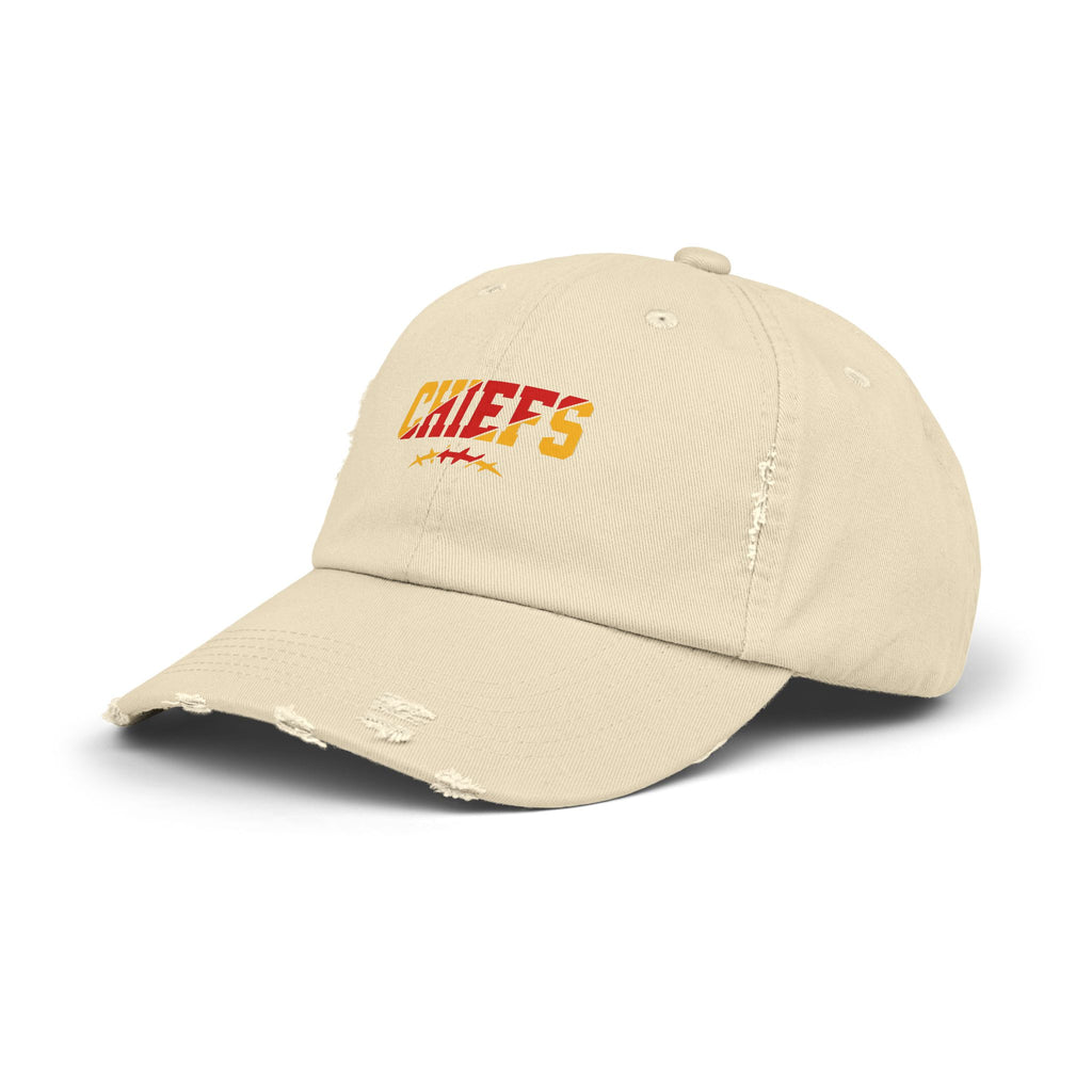 Distressed Chiefs Baseball Cap — Vintage Football Fan Hat