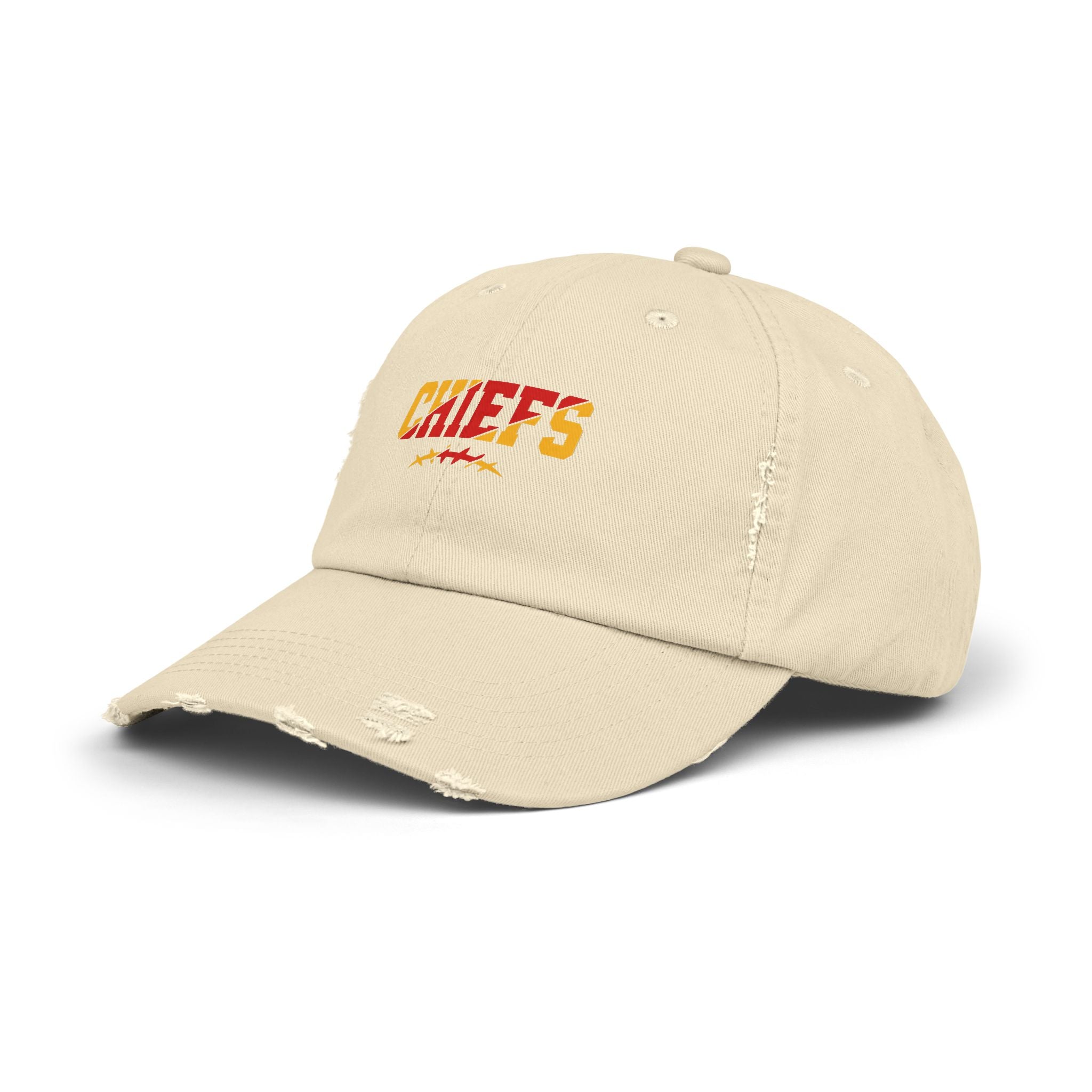 Distressed Chiefs Baseball Cap — Vintage Football Fan Hat