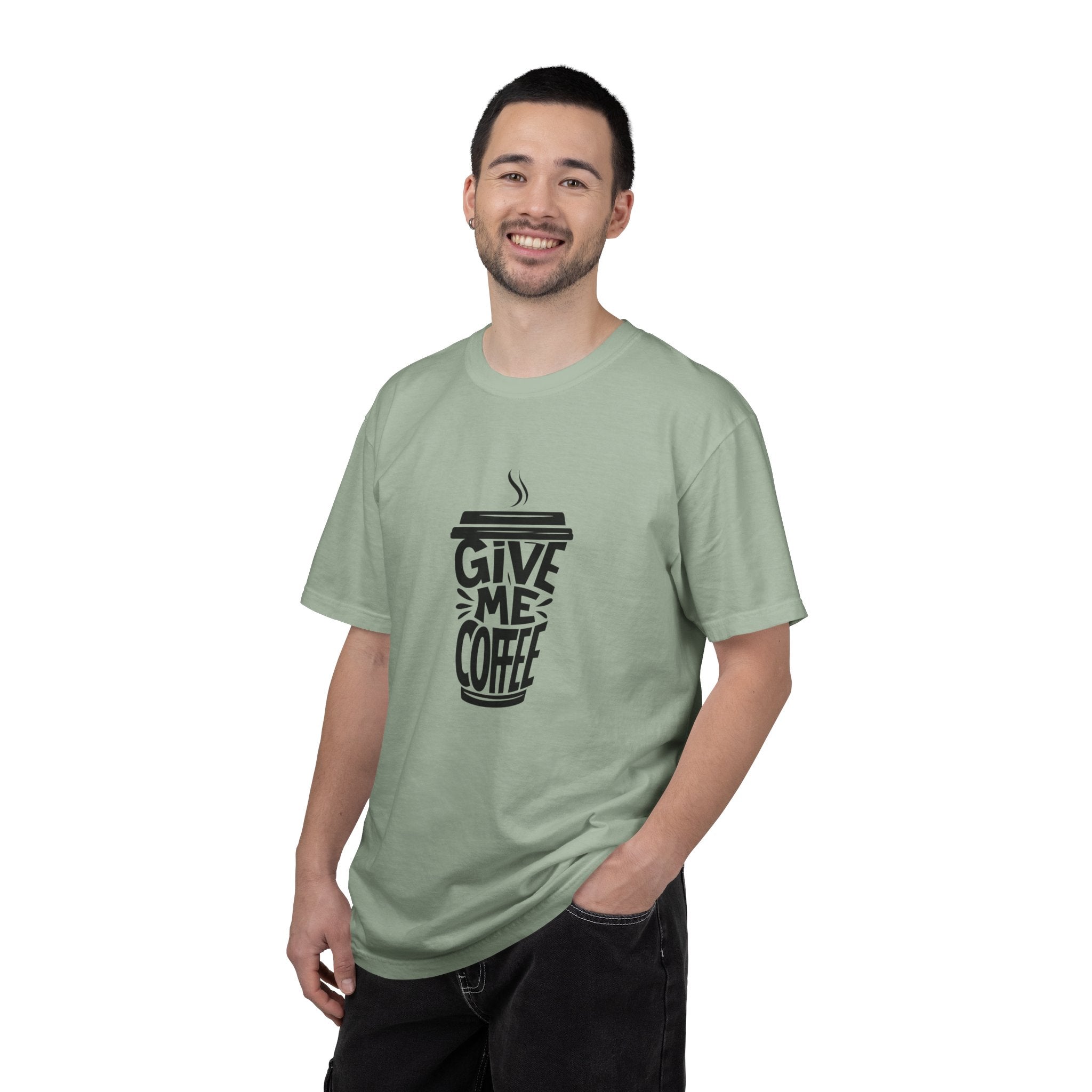 Give Me Coffee T‑Shirt — Fun Coffee Cup Graphic Tee for Coffee Lovers