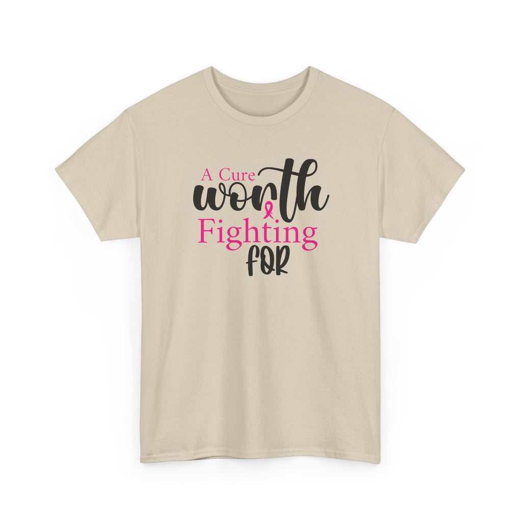 Breast Cancer Support T-Shirt — "Worth Fighting For" Pink Ribbon Tee