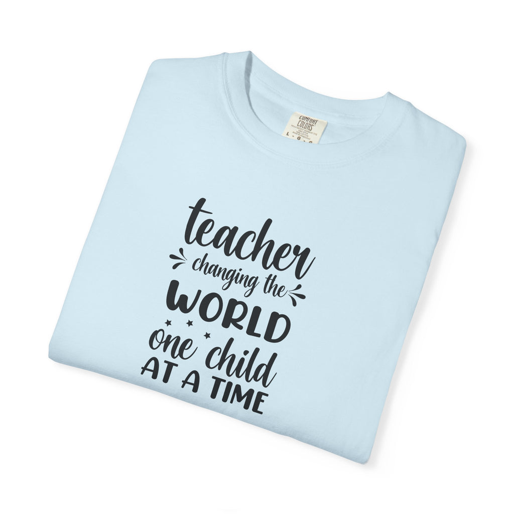 Teacher T-Shirt – "Changing the World One Child at a Time" Inspirational Educator Tee
