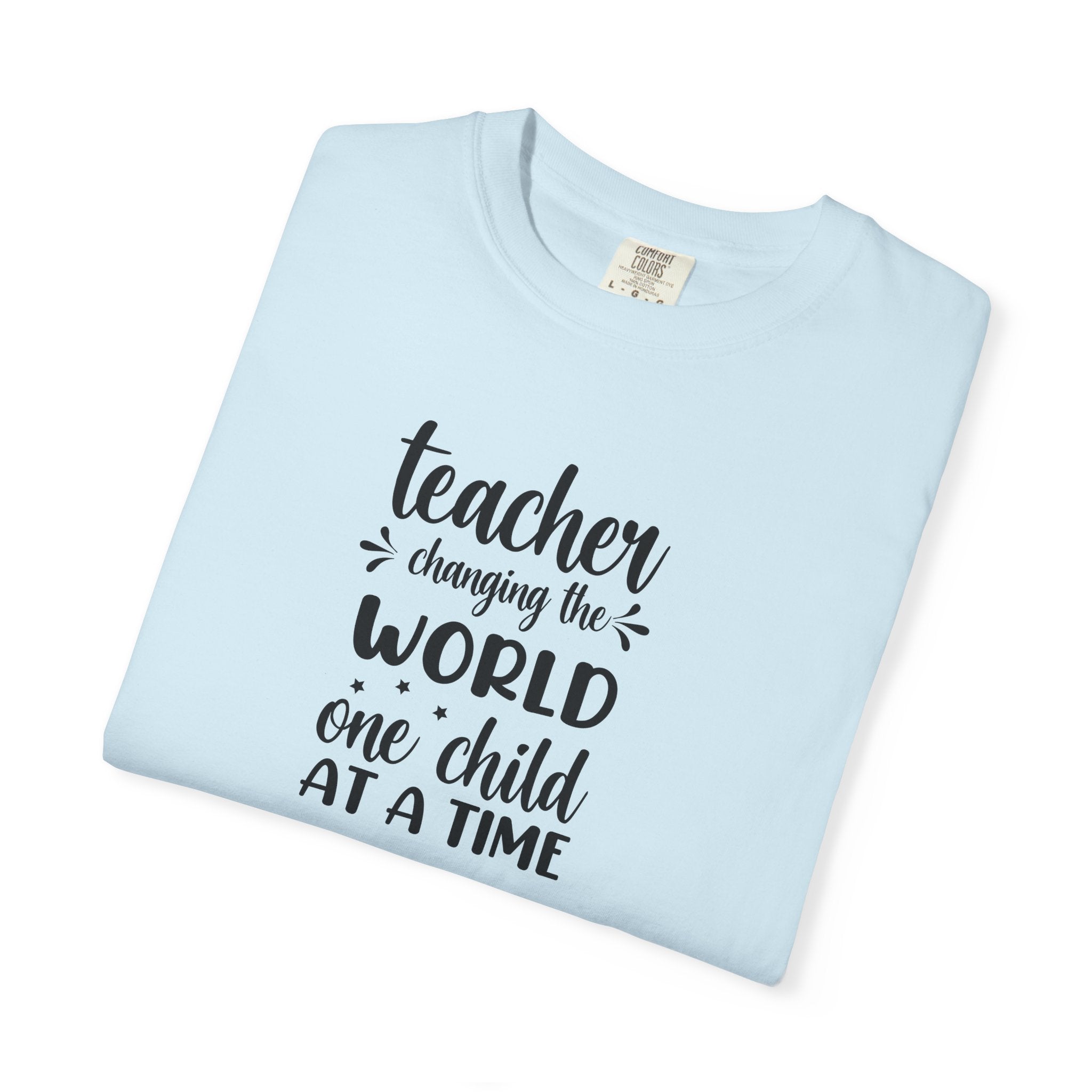 Teacher T-Shirt – "Changing the World One Child at a Time" Inspirational Educator Tee
