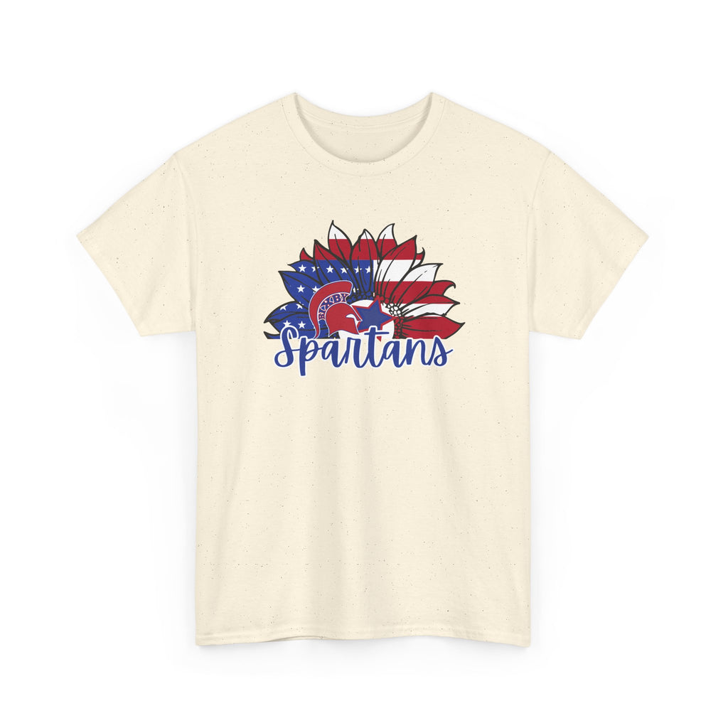 Bixby Spartans Patriotic American Flower T-Shirt