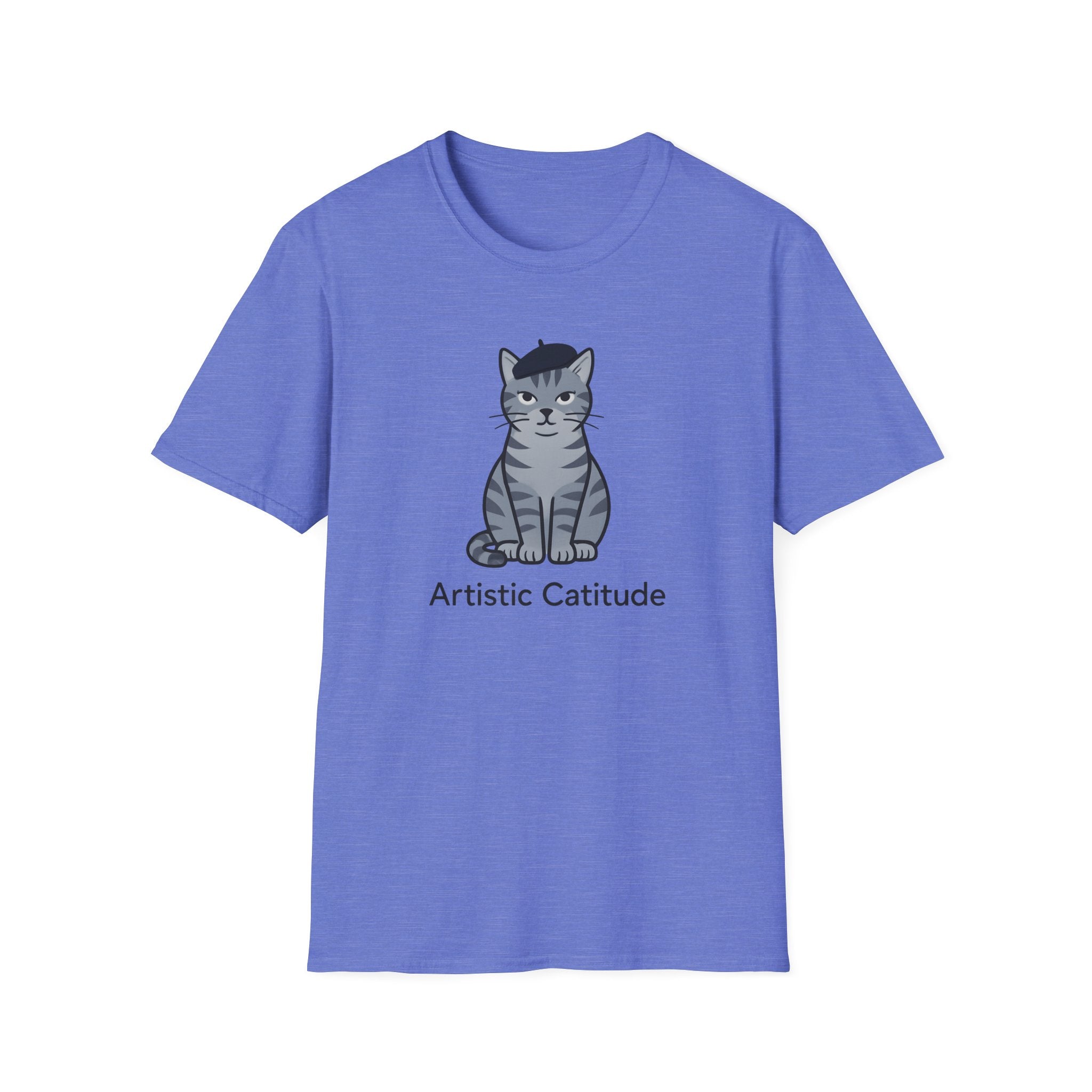Artistic Catitude T-Shirt — Cute Gray Tabby Cat Graphic Tee