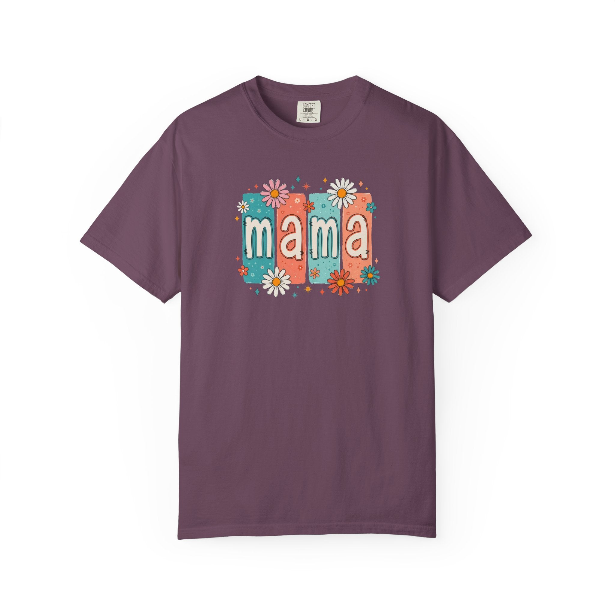 Mama Floral Tee — Retro Block Letter Mother's Day T-Shirt