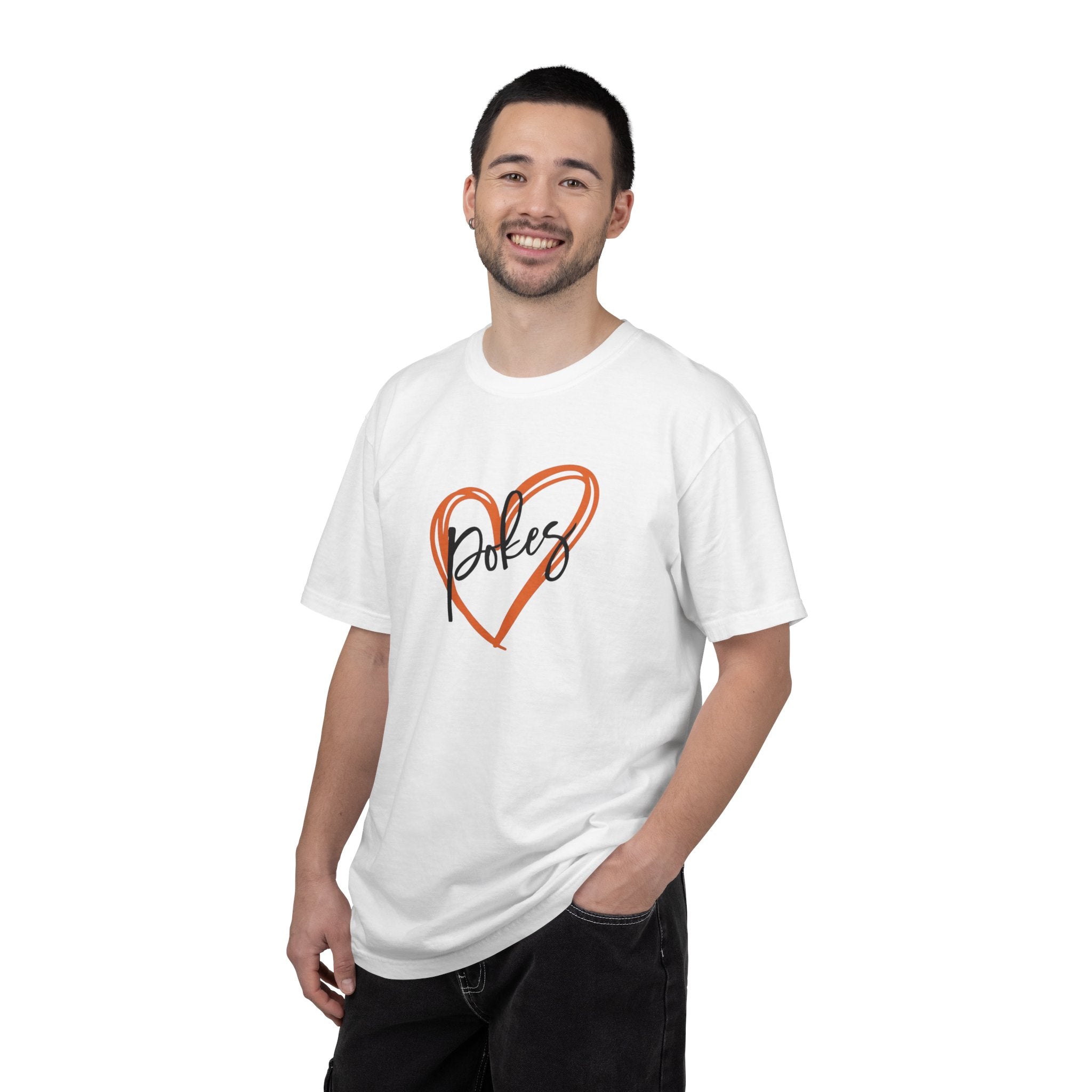Go Pokes Heart Script T‑Shirt