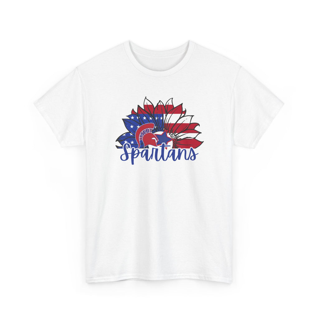Bixby Spartans Patriotic American Flower T-Shirt