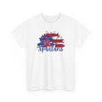 Bixby Spartans Patriotic American Flower T-Shirt