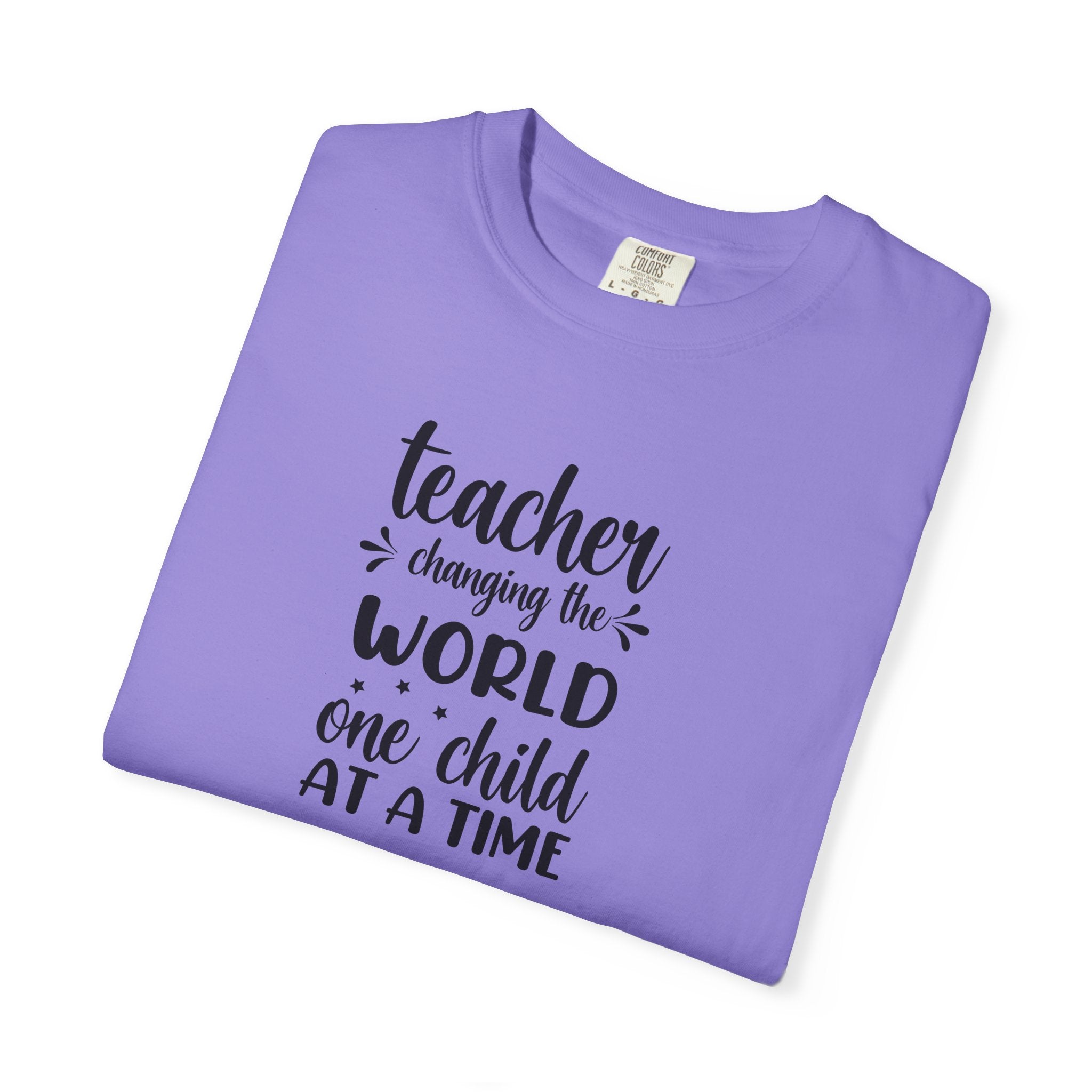 Teacher T-Shirt – "Changing the World One Child at a Time" Inspirational Educator Tee