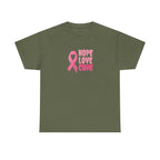 Breast Cancer Awareness Tee — Pink Ribbon "Hope Love Cure"