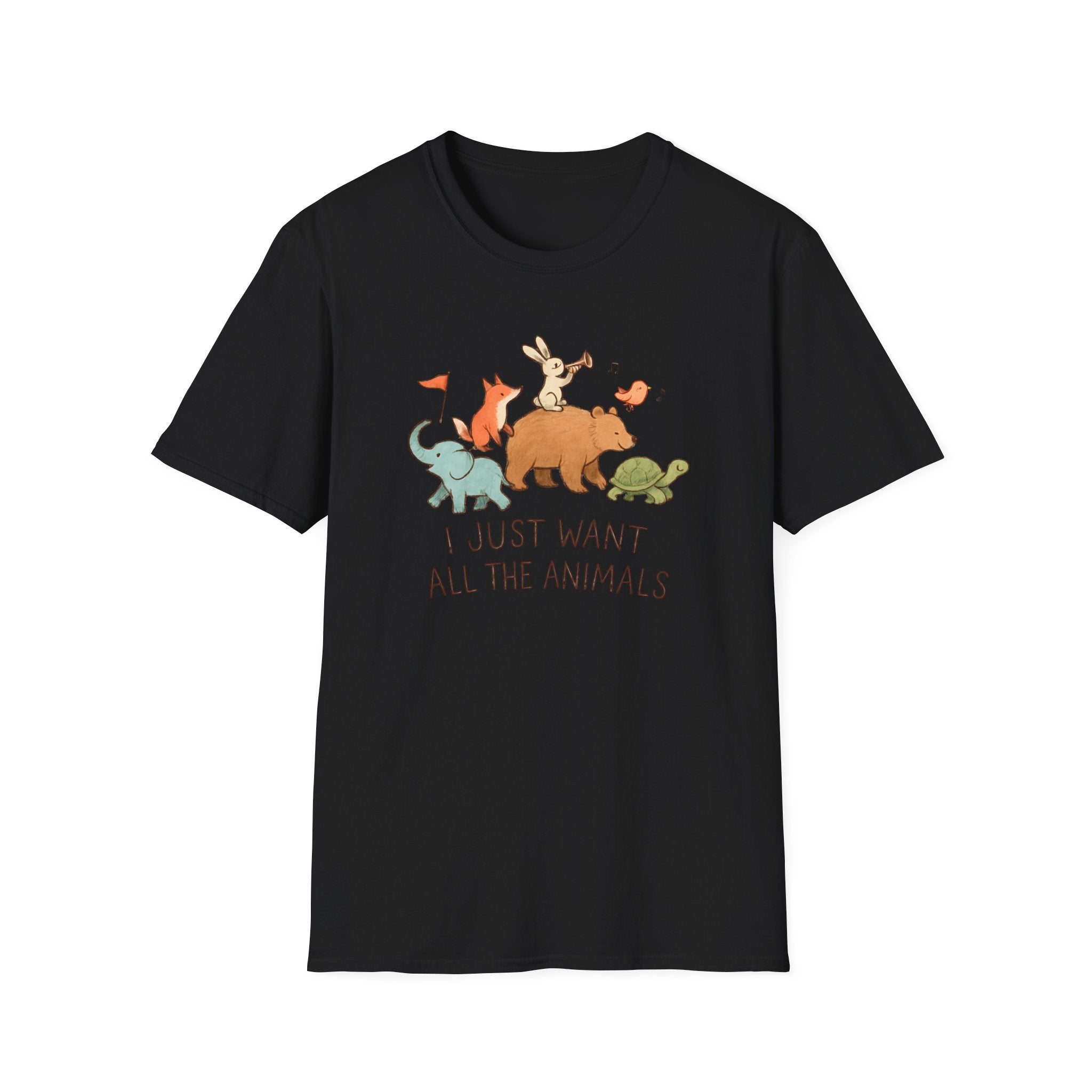 I Just Want All The Animals T-Shirt — Cute Animal Stack Tee for Animal Lovers