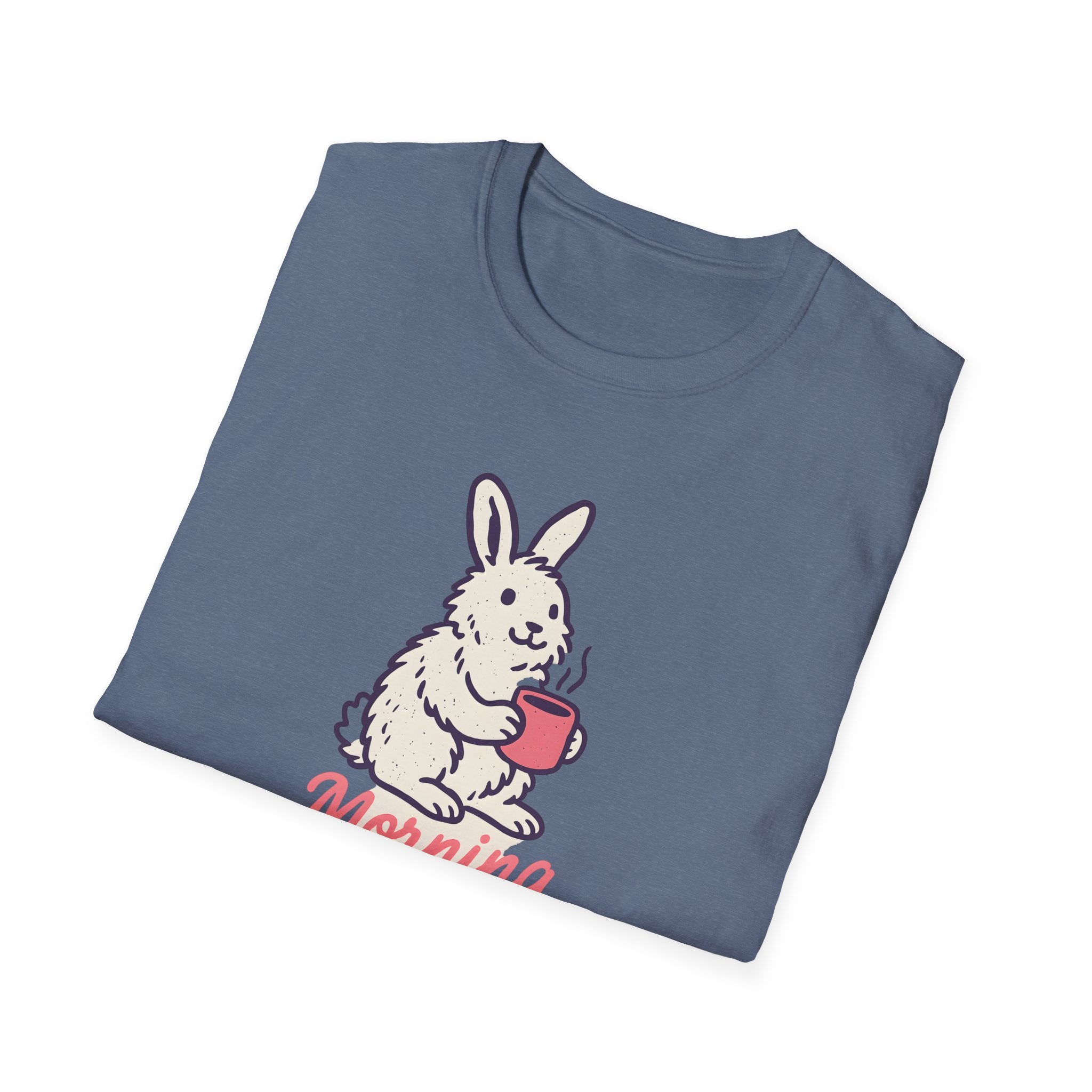 Morning Hopper Bunny T-Shirt — Cute Coffee Rabbit Tee