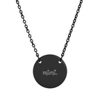 Engraved Circle Necklace — "Mimi." Personalized Pendant Gift