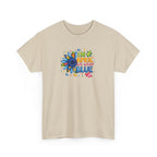 "In April We Wear Blue" Autism Awareness Floral Tee