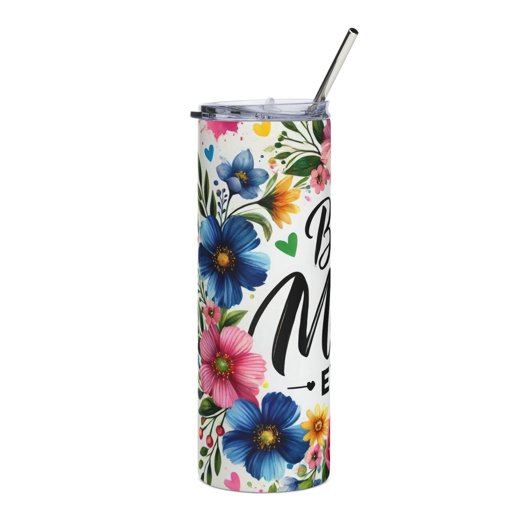 Best Mom Ever Stainless Steel Tumbler - 20oz Floral Travel Cup