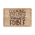 Engraved Wooden Cutting Board – "Cooking Is Love Made Edible"