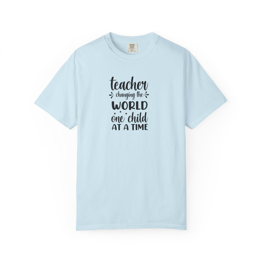 Teacher T-Shirt – "Changing the World One Child at a Time" Inspirational Educator Tee