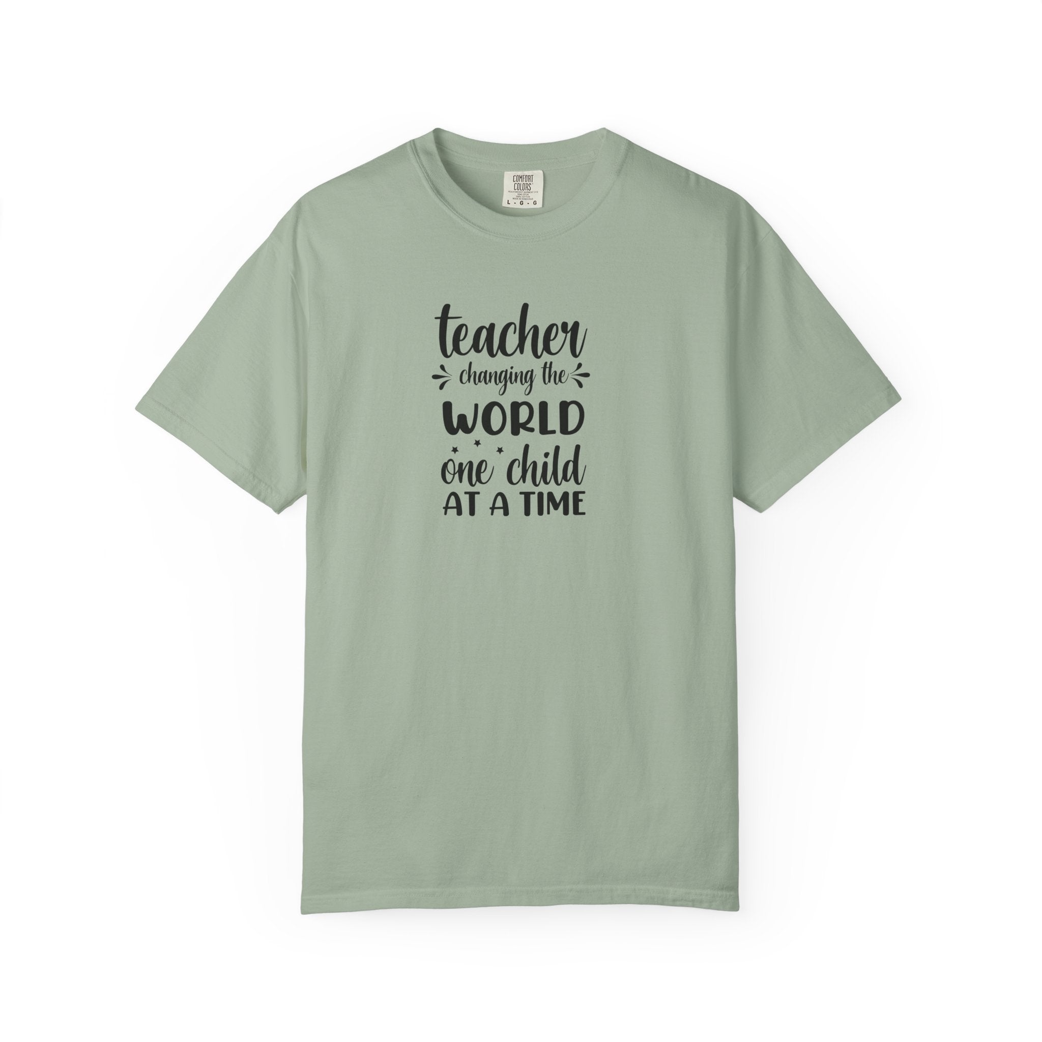 Teacher T-Shirt – "Changing the World One Child at a Time" Inspirational Educator Tee