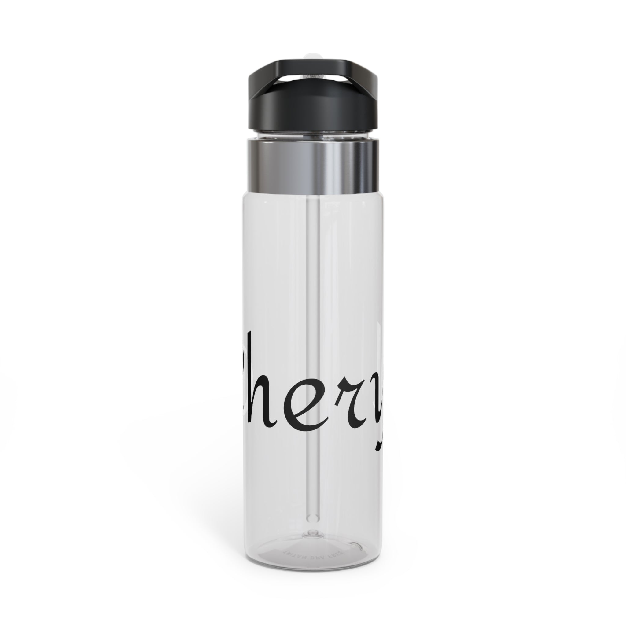 20oz Tritan Sport Bottle — Elegant Script “chery” Water Bottle for Gym, Travel & Everyday Hydration
