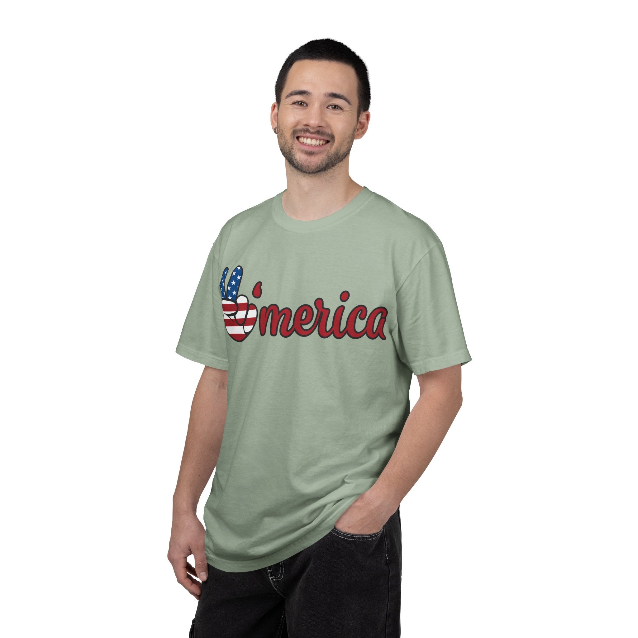 'Merica Peace Sign T-Shirt — Patriotic USA Flag Graphic Tee for 4th of July